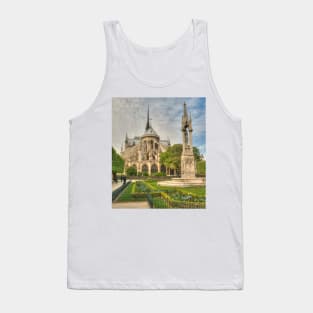 Notre Dame with Garden & Fountain Tank Top